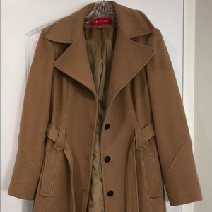 AK Anne Klein wool coat in tan